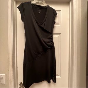 Athleta women’s small black nectar faux wrap dress.